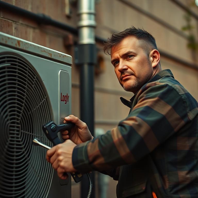 HVAC technician servicing equipment